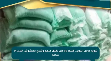 تنويه عاجل اليوم.. ضبط 30 طن دقيق مدعم وشاي مغشوش خلال 24 ساعة